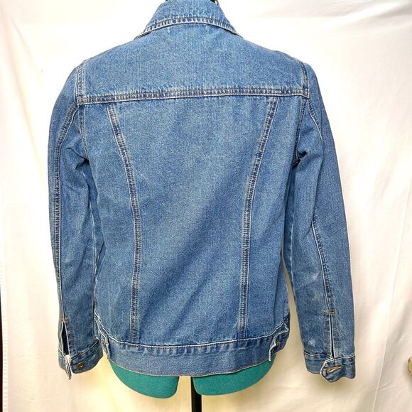 Forever 21 stone wash denim trucker jacket 100% cotton 90s Y2K Size S - Picture 4 of 6